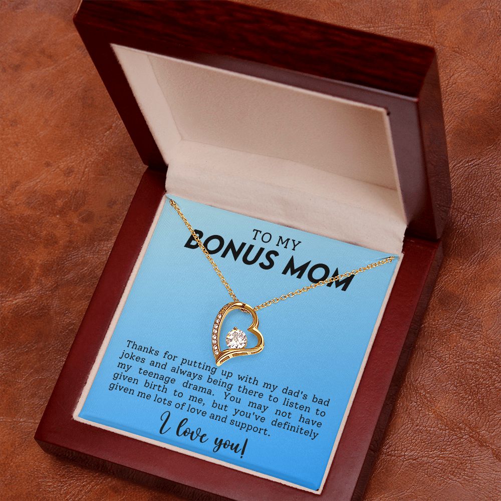 To My Bonus Mom Lots Of Love And Support Forever Love Necklace