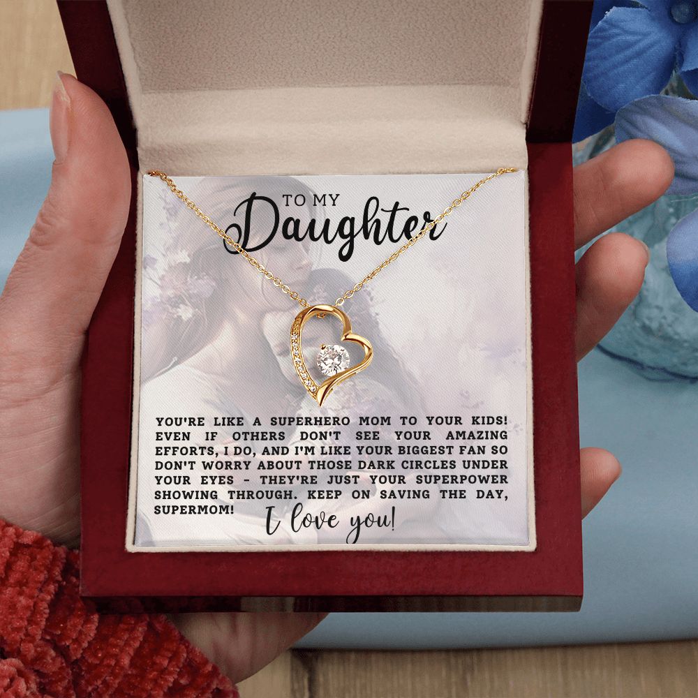 To My Daughter Supermom Forever Love Necklace