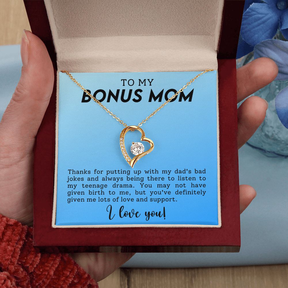 To My Bonus Mom Lots Of Love And Support Forever Love Necklace