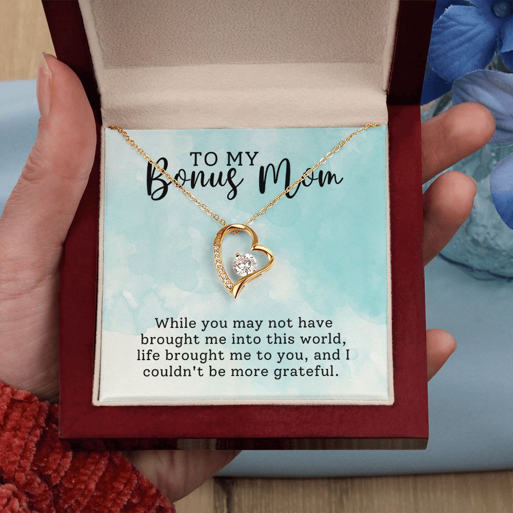 To My Bonus Mom Life Broght Me To You Forever Love Necklace