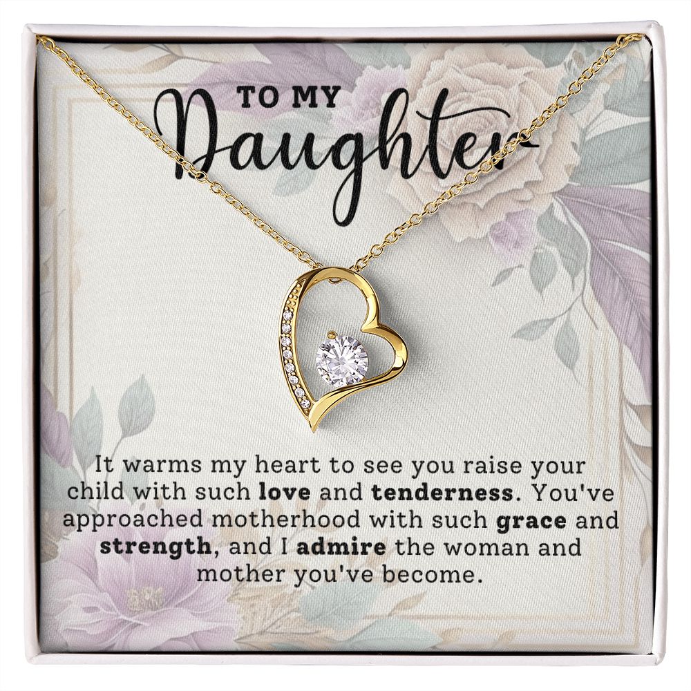 To My Daughter It Warms My Heart Forever Love Necklace
