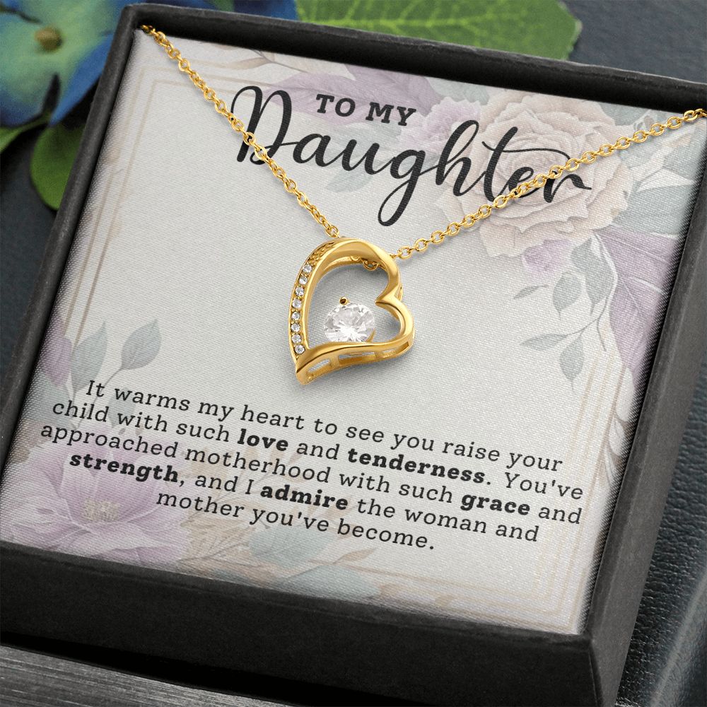 To My Daughter It Warms My Heart Forever Love Necklace