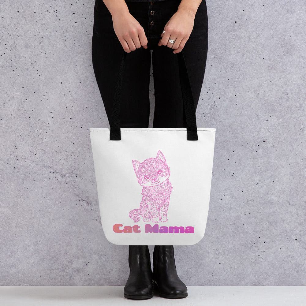 Cat Mama, Cat Tote,  Kitty Kitten Tote, I Love Cats Tote bag