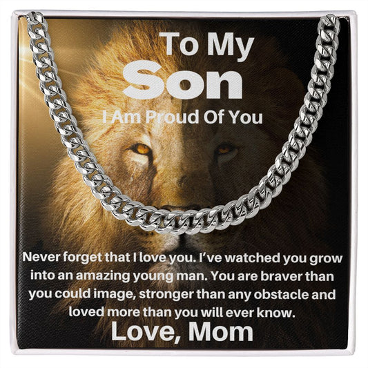 Son - You Are Braver Stronger, From Mom - Cuban Link