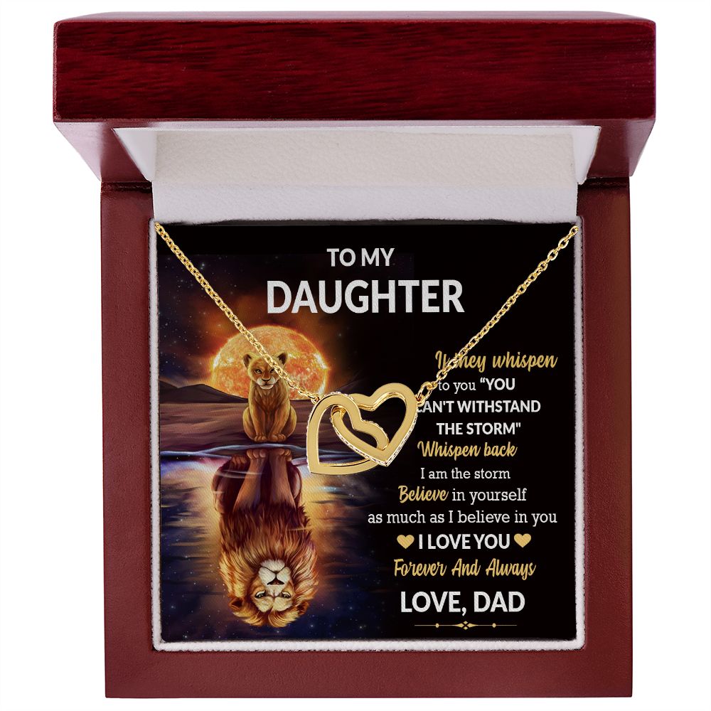 Daughter - Believe In Yourself - Love Dad - Interlocking Hearts