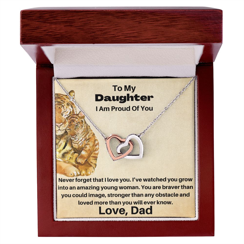 Daughter - Never Forget That I Love You - From Dad - Interlocking Hearts