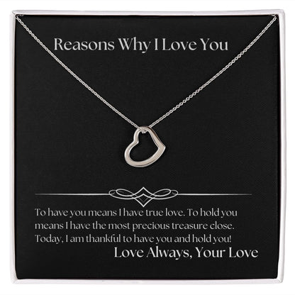 Reasons Why I Love You 002 Delicate Heart Necklace