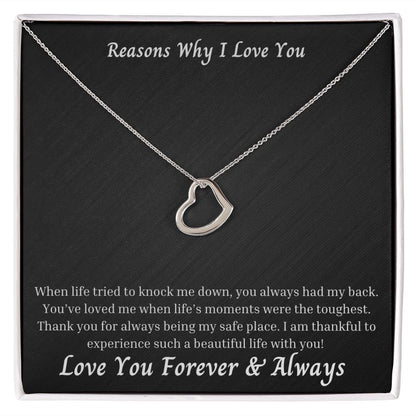 Reasons Why I Love You 009 Delicate Heart Necklace
