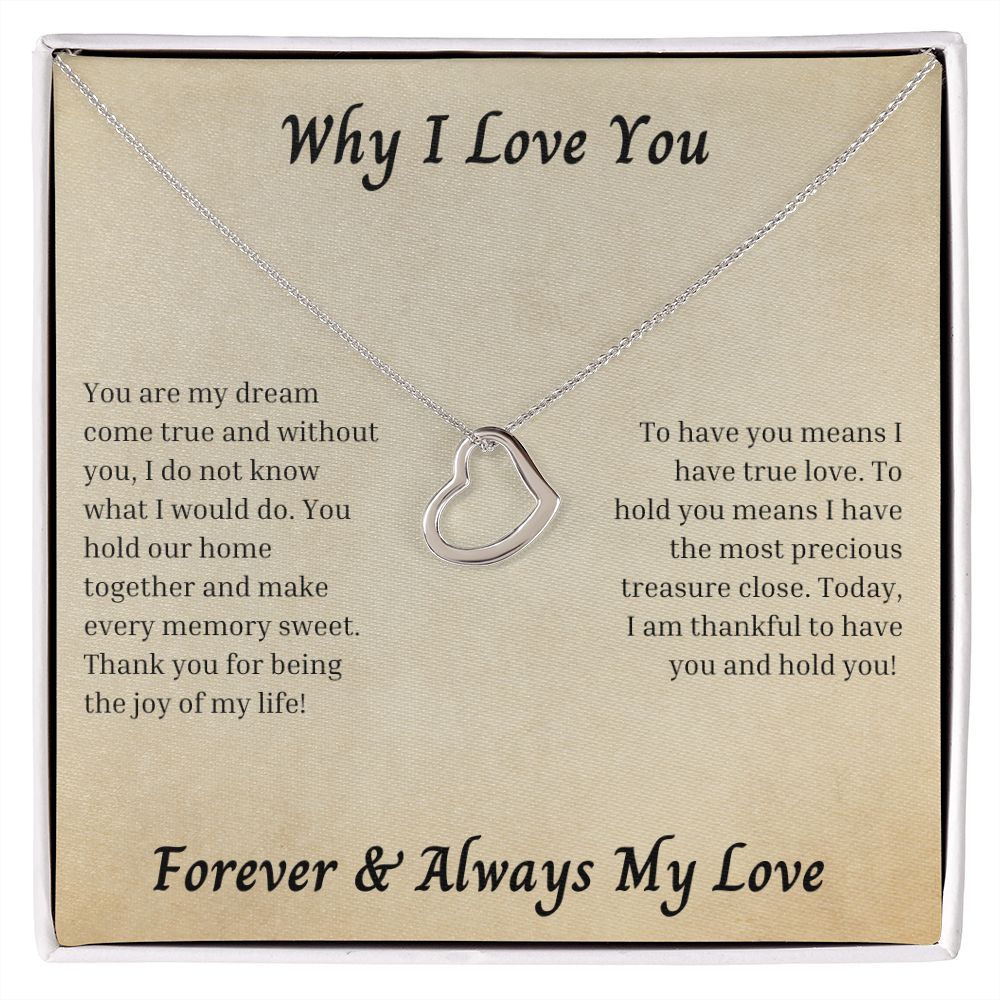 Why I Love You 007 Delicate Heart Necklace