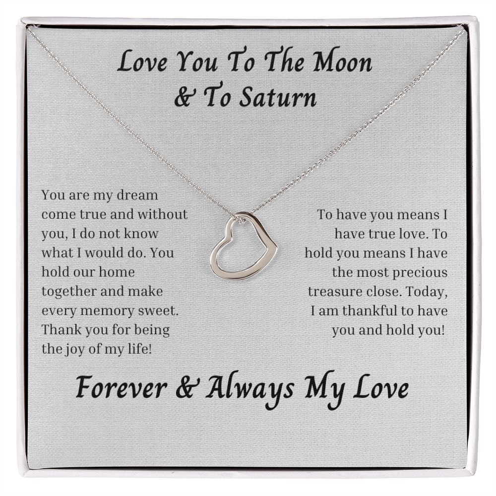 Love You To The Moon And To Saturn 006 Delicate Heart Necklace