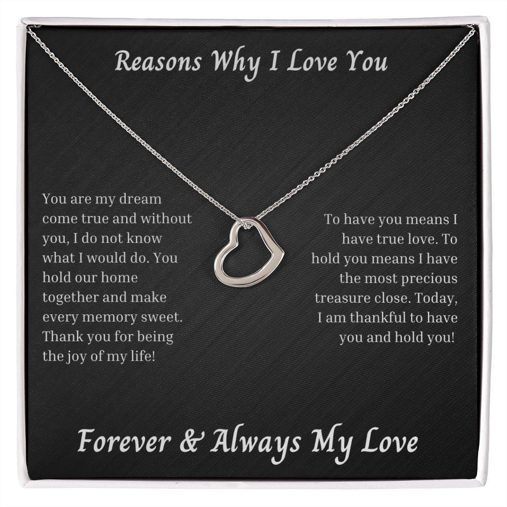 Reasons Why I Love You 011 Delicate Heart Necklace