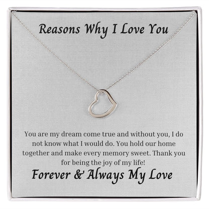 Reasons Why I Love You 005 Delicate Heart Necklace