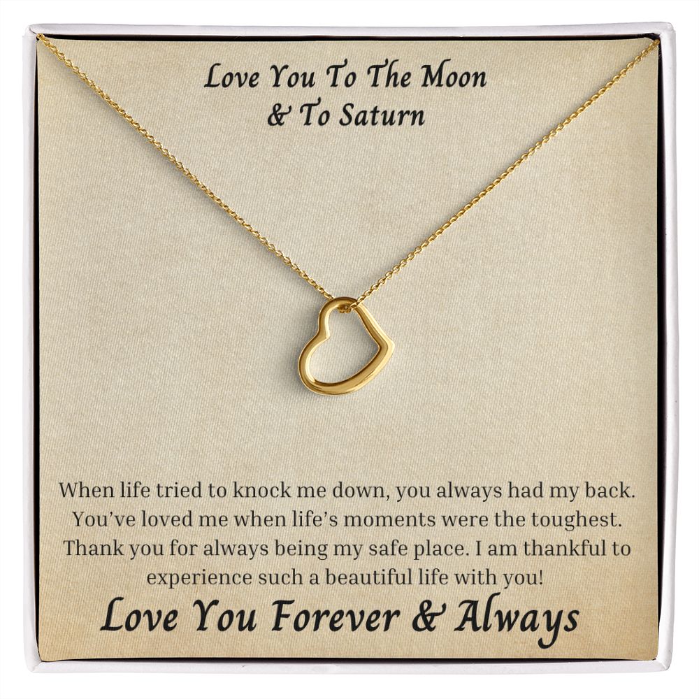 Love You To The Moon And To Saturn 008 Delicate Heart Necklace
