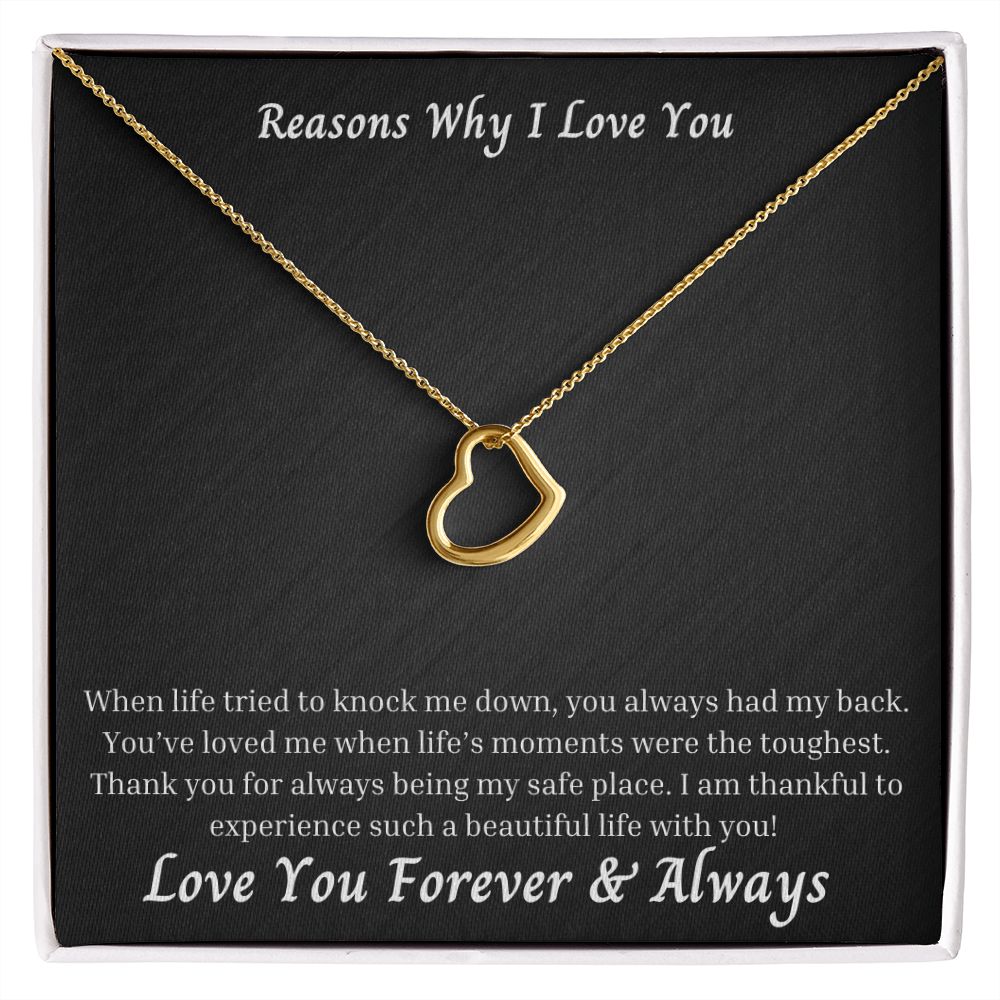 Reasons Why I Love You 009 Delicate Heart Necklace