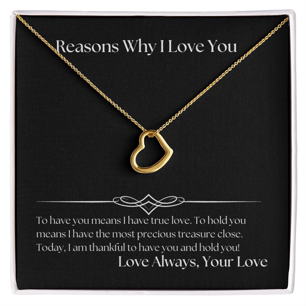 Reasons Why I Love You 002 Delicate Heart Necklace