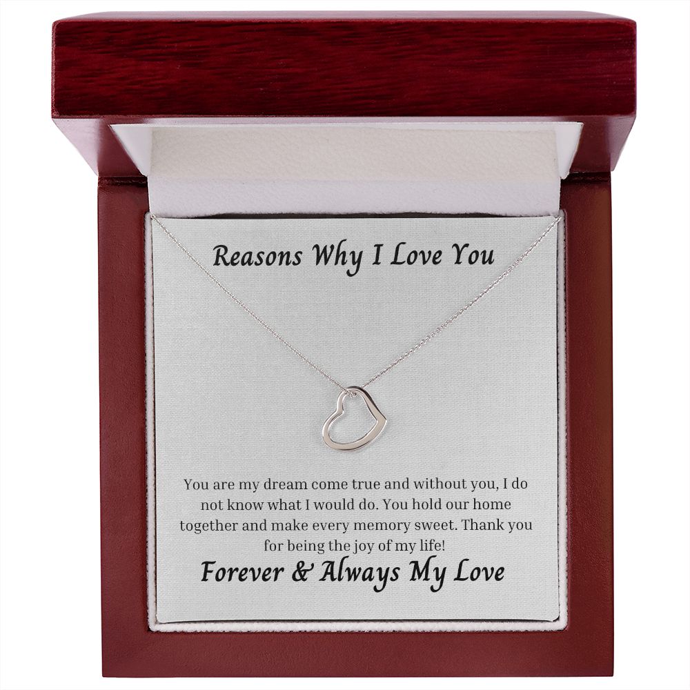 Reasons Why I Love You 005 Delicate Heart Necklace