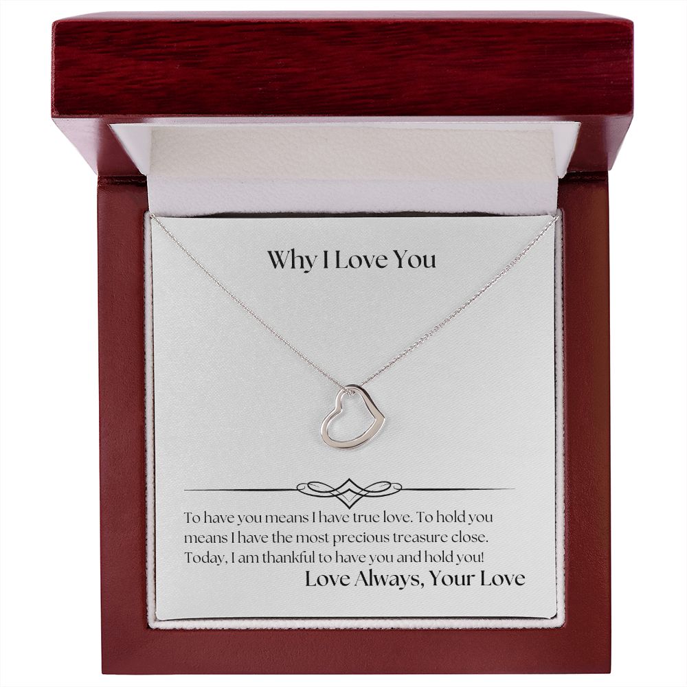 Why I Love You 001 Delicate Heart Necklace