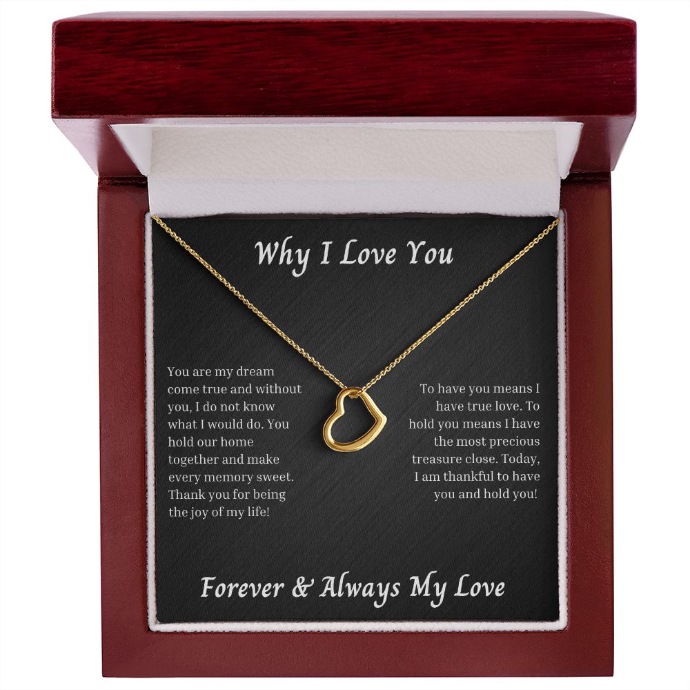 Why I Love You 011 Delicate Heart Necklace