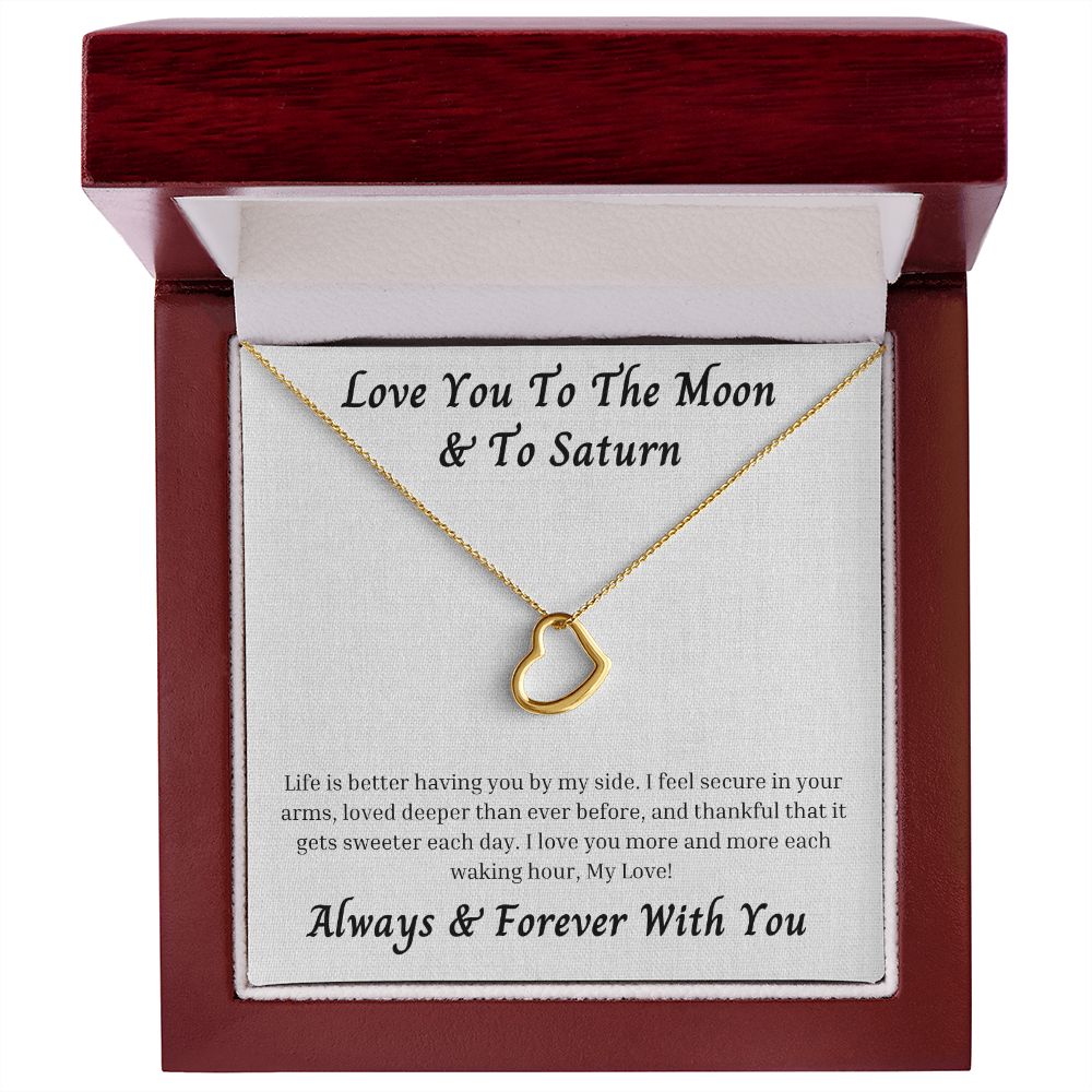 Love You To The Moon And To Saturn 004 Delicate Heart Necklace