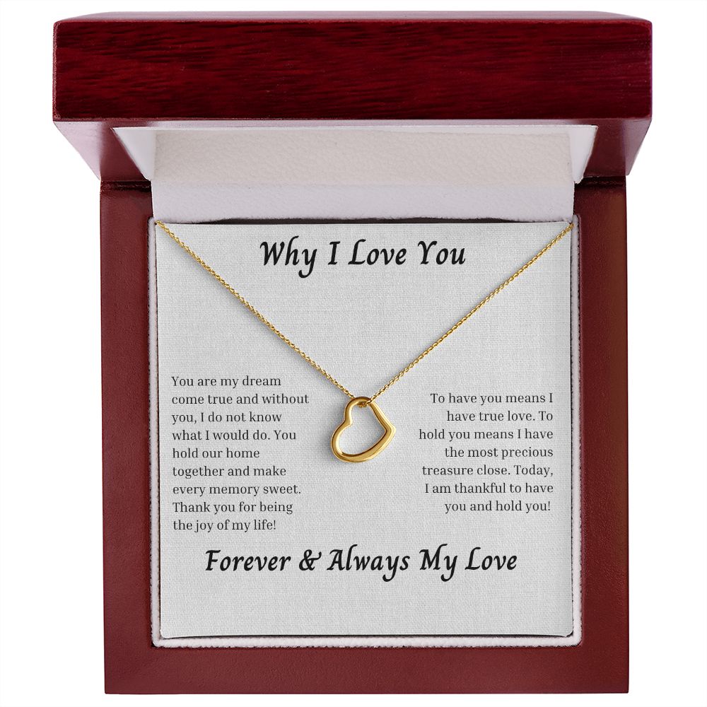 Why I Love You 006 Delicate Heart Necklace