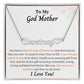 To My God Mother - Personalized Name Necklace with Heart