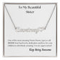 To My Beautiful Sister Personalized Name Necklace w/Heart