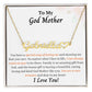 To My God Mother Personalized Name Necklace w/Heart