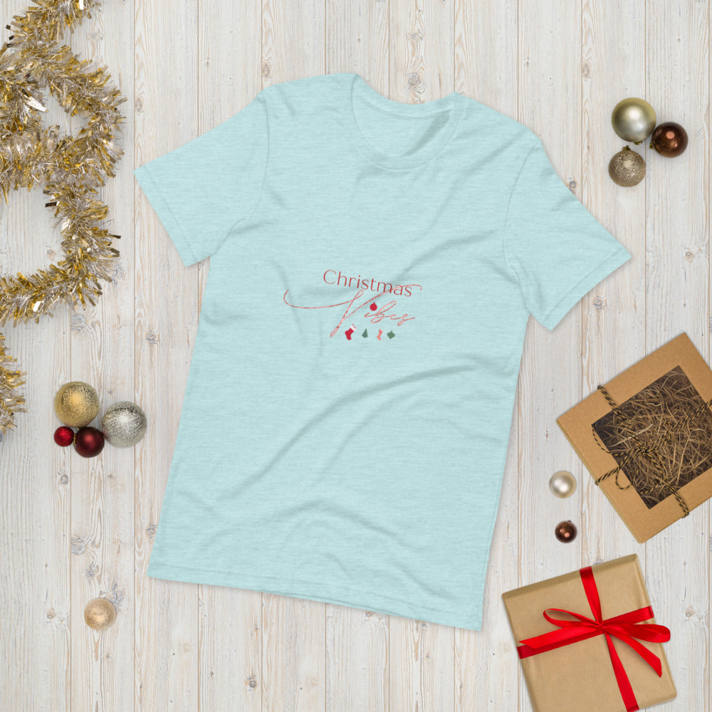 Christmas Vibes Short-Sleeve Unisex T-Shirt, Great Christmas Gift, Gift For Christmas, Holiday Season, Good Vibes, Holiday Fun, Christmas Sweater, Christmas, Holiday Vibes