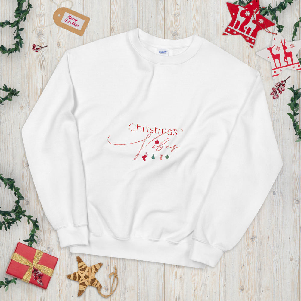 Christmas Vibes Unisex Sweatshirt, Great Christmas Gift, Gift For Christmas, Holiday Season, Good Vibes, Holiday Fun, Ugly Sweater, Christmas Sweater, Christmas