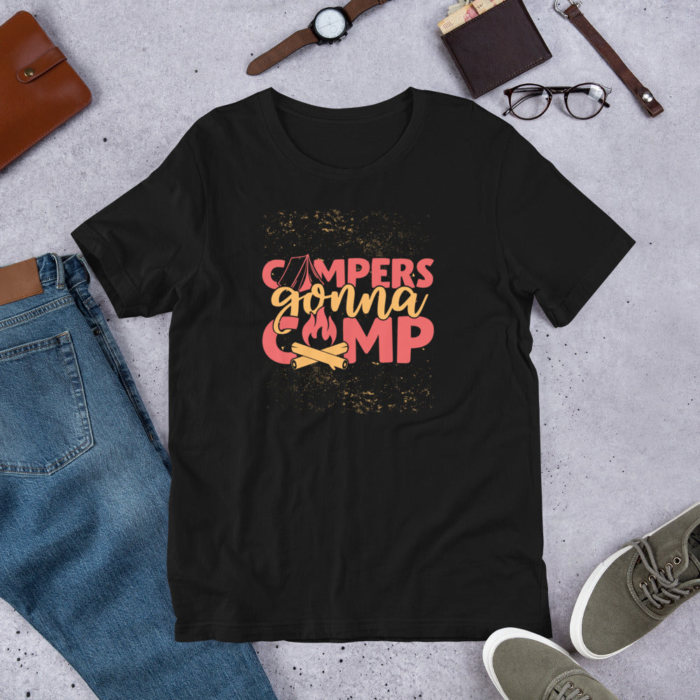 Camping Tshirt, Campers Gonna Camp Short-Sleeve Unisex T-Shirt