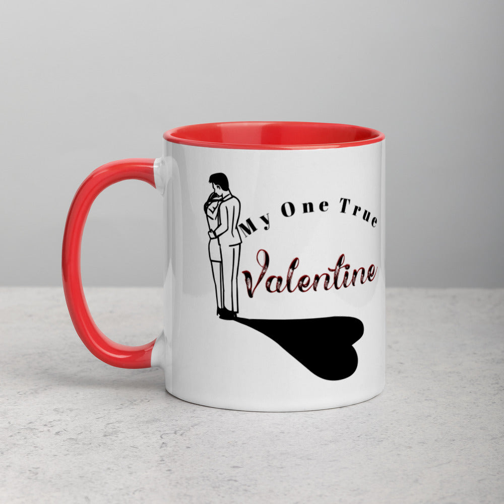 Valentine Love Mug Gift, My One True Valentine Mug with Color Inside, Couples Gift, Gift For Her, Love Mug