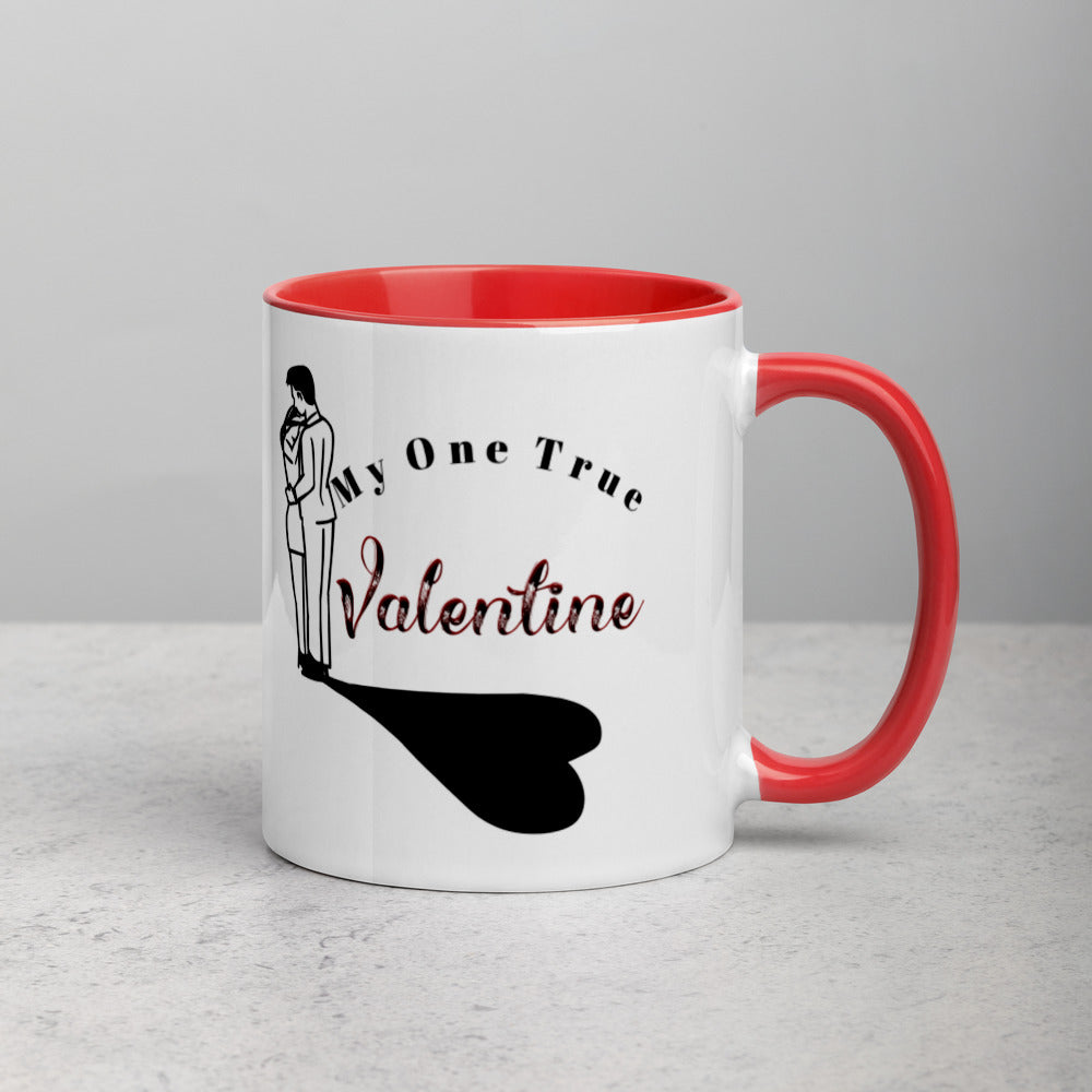 Valentine Love Mug Gift, My One True Valentine Mug with Color Inside, Couples Gift, Gift For Her, Love Mug