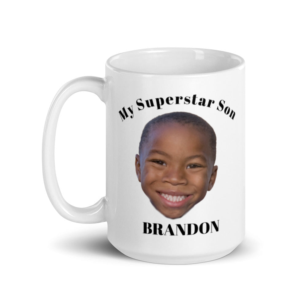 Child Photo Gift, Mug For Mom or Dad, Personalized Gift, Customized coffee drinkware, 15oz Birthday Gift, My Son Is A Superstar Personalized Mug Gift For Her